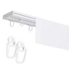 Fenster DEKOR Curtain Track with 9 cm Fascia, Double-Track PVC Ceiling Rail, White, 170 cm view 1