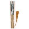 Elegant Japanese Style Hand Fan with Carved Flower Handle view 2