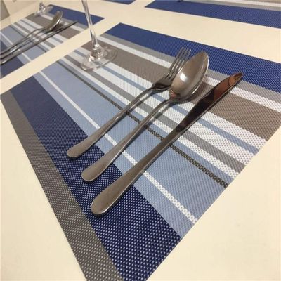 Heat-Resistant Mat, Western-Style Table Mat with Pink Stripes | Insulated Table Mat for Dining and Kitchen Decor (Blue Stripes, 4 Pieces)