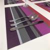 Heat-Resistant Mat, Western-Style Table Mat with Pink Stripes | Insulated Table Mat for Dining and Kitchen Decor (Blue Stripes, 4 Pieces) view 3