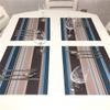 Heat-Resistant Mat, Western-Style Table Mat with Pink Stripes | Insulated Table Mat for Dining and Kitchen Decor (Blue Stripes, 4 Pieces) view 4