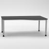 NOVA Corner Desk 180 x 100 cm, Graphite, Height-Adjustable 68–81 cm, Right-Handed Freeform Desk with 4 Stable Silver Round-Tube Feet, FSC-Certified view 1