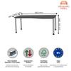NOVA Corner Desk 180 x 100 cm, Graphite, Height-Adjustable 68–81 cm, Right-Handed Freeform Desk with 4 Stable Silver Round-Tube Feet, FSC-Certified view 2