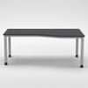 NOVA Corner Desk 180 x 100 cm, Graphite, Height-Adjustable 68–81 cm, Right-Handed Freeform Desk with 4 Stable Silver Round-Tube Feet, FSC-Certified view 3