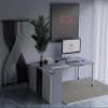 NOVA Corner Desk 180 x 100 cm, Graphite, Height-Adjustable 68–81 cm, Right-Handed Freeform Desk with 4 Stable Silver Round-Tube Feet, FSC-Certified view 4