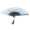 Jelquix Foldable Hand Fan, Elegant Cut-Out Design for Weddings, Parties, Dance Decoration, Lightweight Portable Prop for Home and Office (Blue) view 4