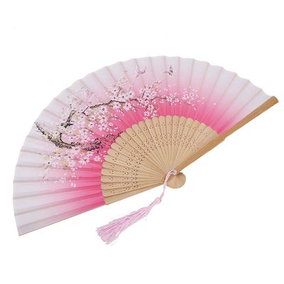 Jelquix Foldable Hand Fan - Elegant Design for Weddings and Parties (PINK)