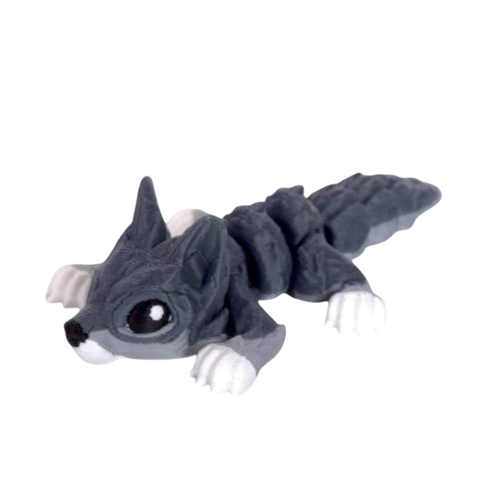3D Printed Articulated Wolf Figure