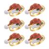 Zinc Alloy Napkin Ring with Diamond Accent - Christmas Hat Design view 1