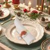Zinc Alloy Napkin Ring with Diamond Accent - Christmas Hat Design view 4