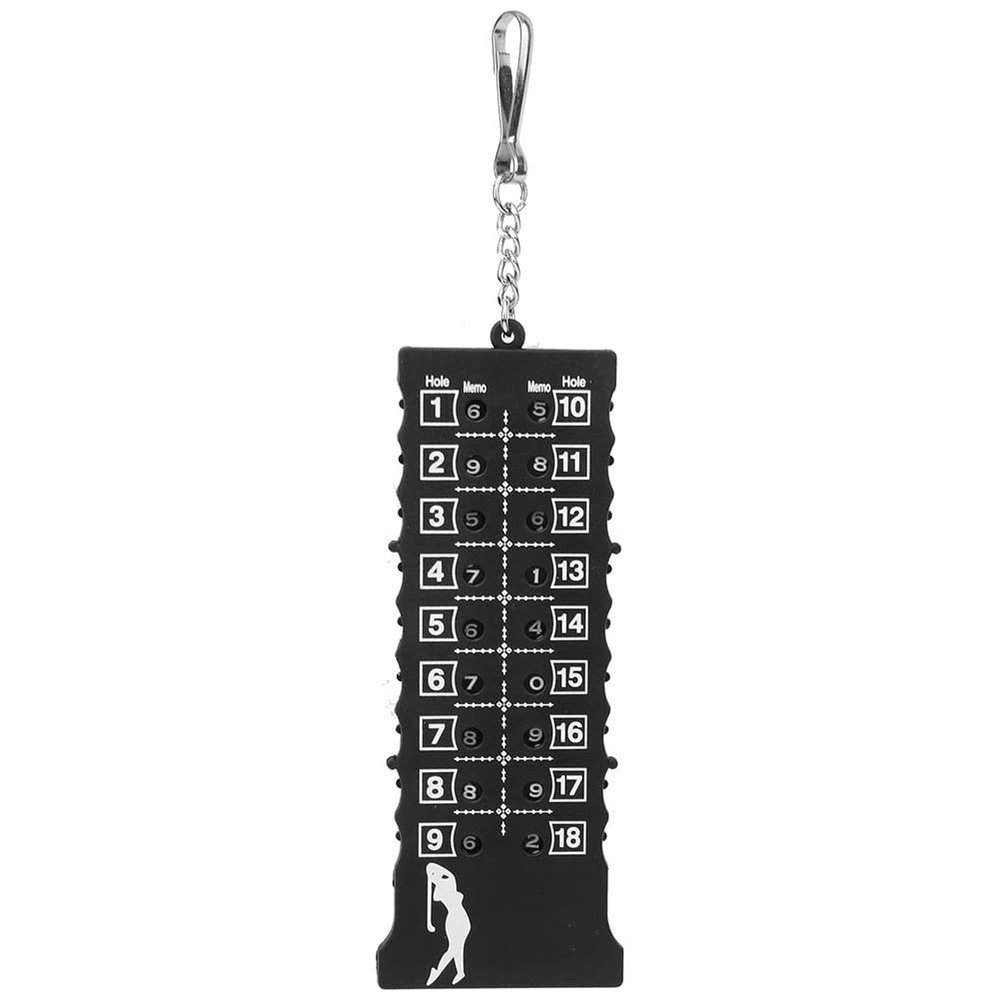 Adfaga Golf Score Counter, 18-Hole Stroke Tracker, Portable ABS Golf Scorecard, Black/Red, 16 x 6 cm