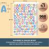 Ausgewählt verpackt Letter Sticker Set 1 – Self-Adhesive Letters & Numbers, 8 A4 Sheets view 2