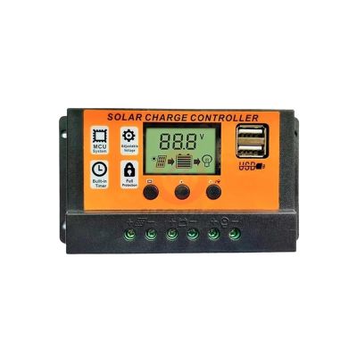 Solar Charge Controller, 100A Solar Panel Controller, 12V/24V Adjustable LCD Display, USB Port (80A)