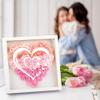 Personalized Mother's Day and Birthday Gift for Mom with Blue Heart Flower Shadow Box view 2
