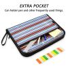 LI ZHI XIN A4 Document Organizer with 13 Pockets, Waterproof Accordion File Folder with Side Zipper, Red and Blue Striped view 2