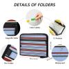 LI ZHI XIN A4 Document Organizer with 13 Pockets, Waterproof Accordion File Folder with Side Zipper, Red and Blue Striped view 3