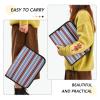 LI ZHI XIN A4 Document Organizer with 13 Pockets, Waterproof Accordion File Folder with Side Zipper, Red and Blue Striped view 4