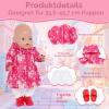 Doll Clothing Set 35–43 cm, 4-Piece Rain Outfit for 14–18-Inch Dolls, Rose Red view 3