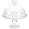 PERSELOSO Small Glass Cake Dome with Transparent Design view 1