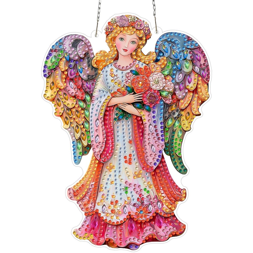 MOTGOM 5D Diamond Painting Angel Pendant