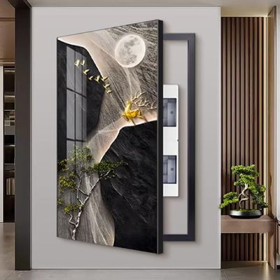 YVYKFZD Decorative Electrical Meter Box Cover, Large Circuit Breaker Box Cover, Wall-Mounted, Left C, 70 x 100 cm (27.6 x 39.3 in)