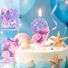 Glittering Birthday Candle Number 7 with Mermaid Tail Design view 3
