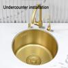 30.5 cm Round Gold Undermount Kitchen Sink, 304 Stainless Steel, Compact Design for Small Kitchens and RVs, Drain Set Included view 4