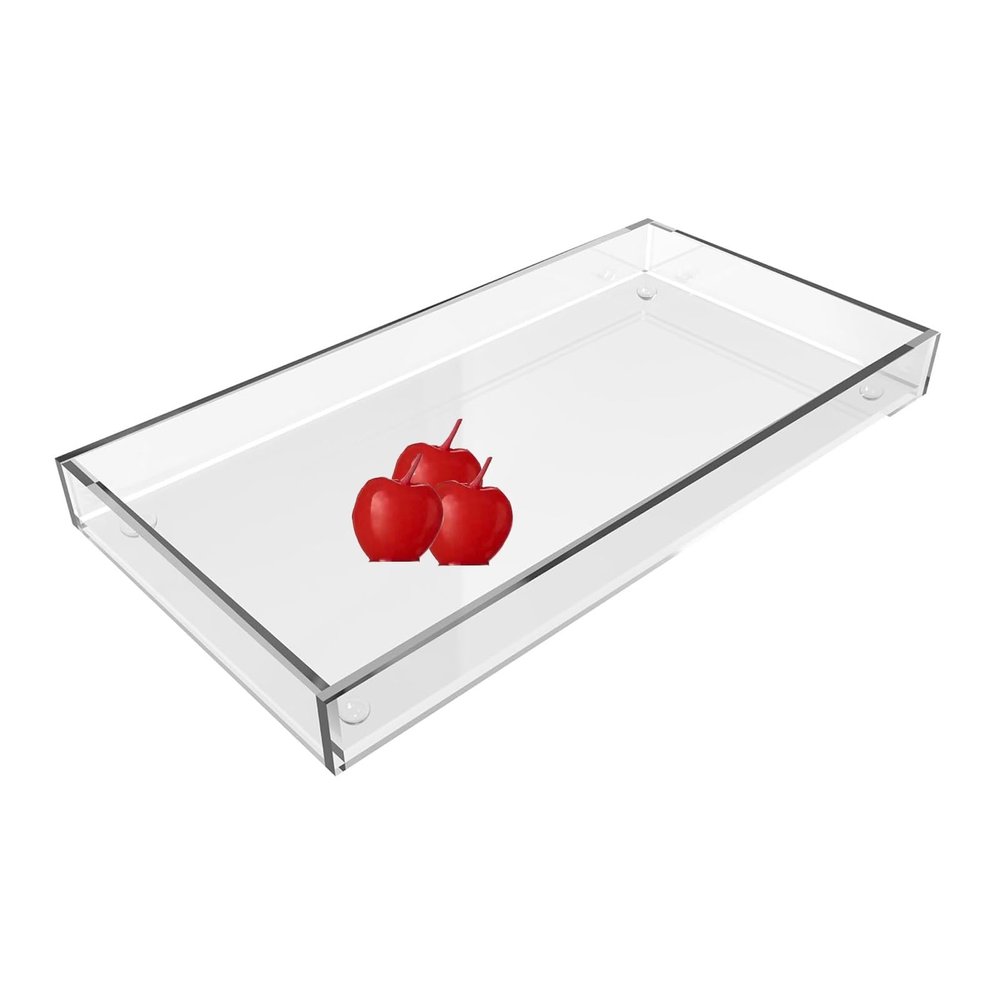 Photography Shooting Tray, Transparent Water Tank, Portable Cosmetic Storage Box for Jewelry Advertising and Presentation
