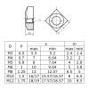 Stainless Steel 304 Square Nuts for Metalworking, Assorted Sizes, 156 Pieces (M10: 5 Pieces) view 2