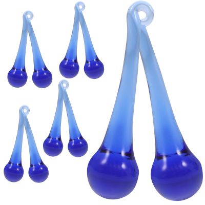 KOCKSHION Crystal Pendants, Light Blue Prisms, 10 Pieces for Artificial Crystal Chandeliers, Durable and Practical, Valentine's Day Decoration for