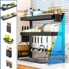 2-Tier Over-the-Sink Dish Drying Rack, 65 x 29 x 83 cm view 4