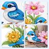 MOTGOM 5D Diamond Painting Pendant Flowers and Bird view 4