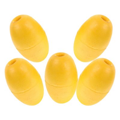 BESTYASH 5-Piece PVC Boat Buoys, Oval, Yellow, for Mooring and Lines