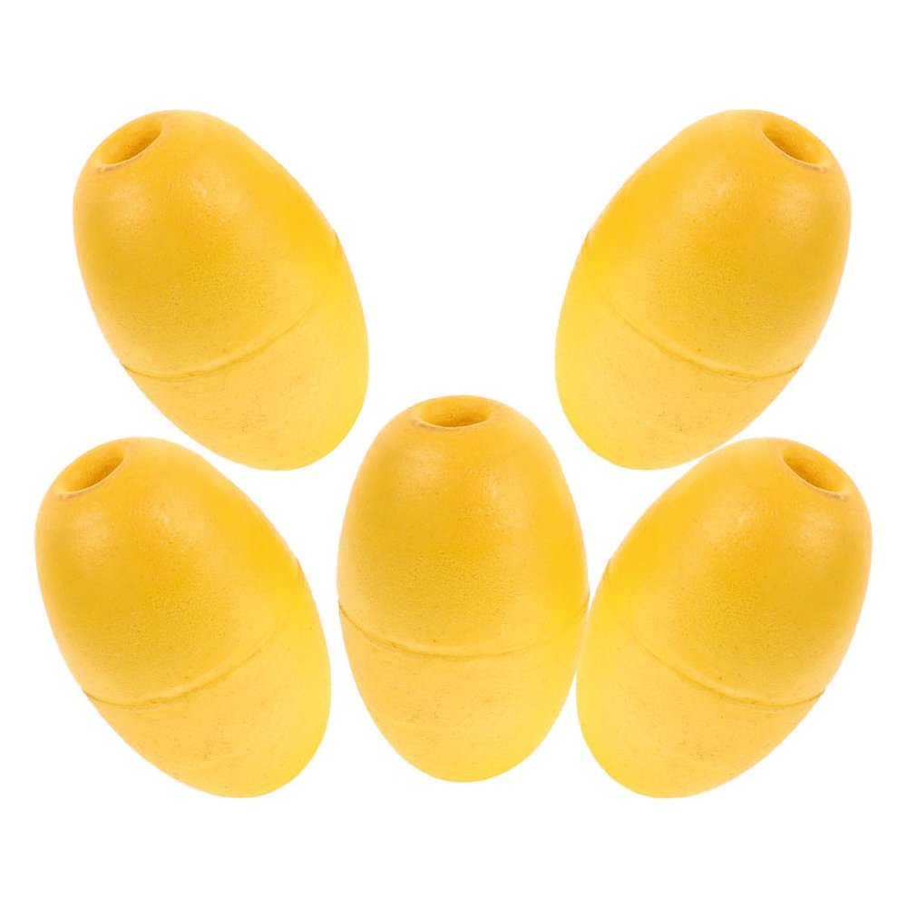 BESTYASH 5-Piece PVC Boat Buoys, Oval, Yellow, for Mooring and Lines