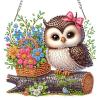 MOTGOM 5D Diamond Painting Pendant Flowers and Owls view 1