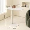 DUBTEDHOU C-Shaped Side Table, Black and White Iron view 2