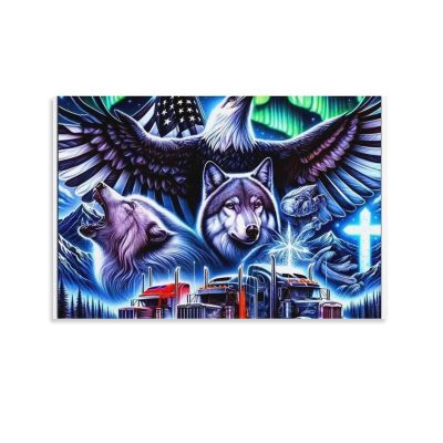 Eagle Wolf Trucks 1500-Piece DIY Puzzle, Colorful Home Decor, 57 x 87 cm