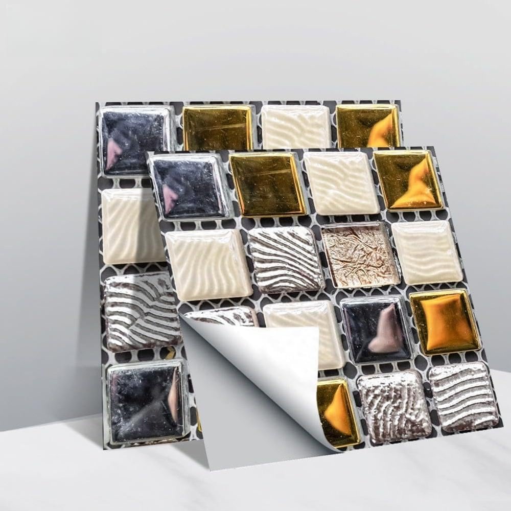 Mosaic Wall Tiles for Kitchen and Bathroom, 10 Pieces