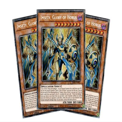 Imsety, Glory of Horus Playset (3 Cards) - RA05-EN027 - Starlight Rare - English 1st Edition - Yu-Gi-Oh! Rarity Collection 5 with RC Field Center