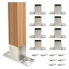 FBHFSUIEF 8-Piece Stainless Steel Deck Post Base Kit, Outdoor Post Brackets, 2.4 in Diameter, 3.66 in H view 1