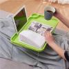 Portable Folding Laptop Table, Adjustable Breakfast Tray with Drink Holder view 4