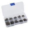 TIKATARER 500 Carbon Steel Fishing Hooks with Barbed Design, 10 Sizes, Plastic Box, Black view 2