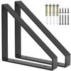 MAGICLULU 2-Piece Decorative Black Iron L-Shaped Shelf Brackets view 1