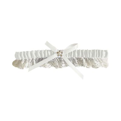 Elegant Bridal Garter with Lace and Rhinestones