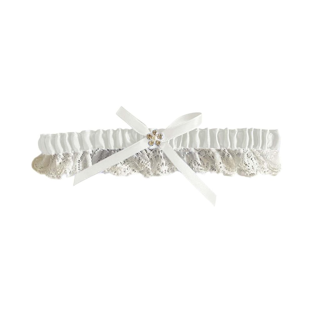 Elegant Bridal Garter with Lace and Rhinestones