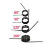 V-Shaped Return Springs, 10 Torsion Springs, 65Mn Steel, 0.6 mm Wire, 34.5 mm OD, 39° Overlap, 60–180° Angle (0.6 x 4.5 mm, 9 Turns, 120) view 2