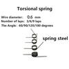 V-Shaped Return Springs, 10 Torsion Springs, 65Mn Steel, 0.6 mm Wire, 34.5 mm OD, 39° Overlap, 60–180° Angle (0.6 x 4.5 mm, 9 Turns, 120) view 4