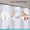 PUOJIEAT Rabbit Shower Curtain 100 x 200 cm, 3D Waterproof, Washable, with 8 Rings view 3