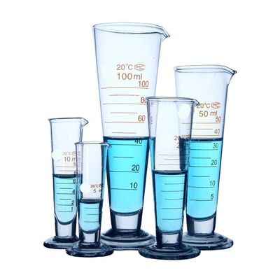 MTADSBKFP Transparent Graduated Measuring Cylinder and Beaker Set, Borosilicate Glass with Spout, 5–2,000 mL (5 Pieces, 50 mL)