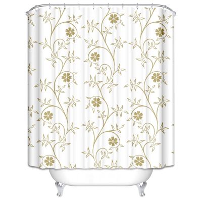 Isdreem Anime Shower Curtain, Flower Camper Design, Funny White Extra-Long, Reinforced Eyelets, 220 x 180 cm